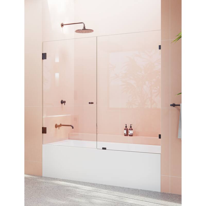 Glass Warehouse 58.25" x 66" Frameless Shower Bath Door - Wall Hinge