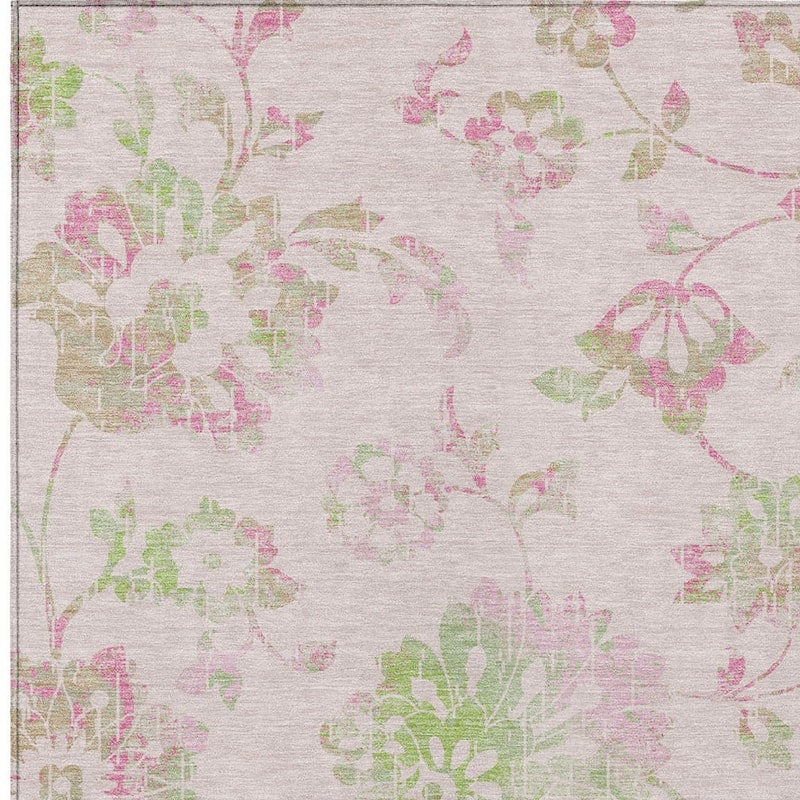 HomeRoots Floral Transitional Rectangle Outdoor Rug