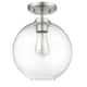 1 Light Mini Bubble Glass Semi-Flush Light in Nickel