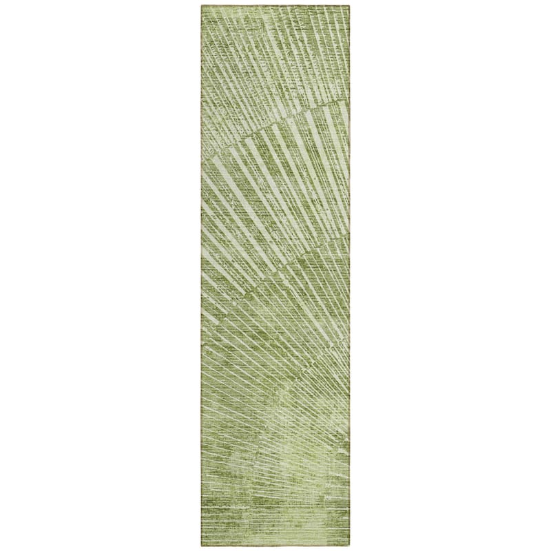 Machine Washable Indoor/ Outdoor Modern Fan Chantille ARug