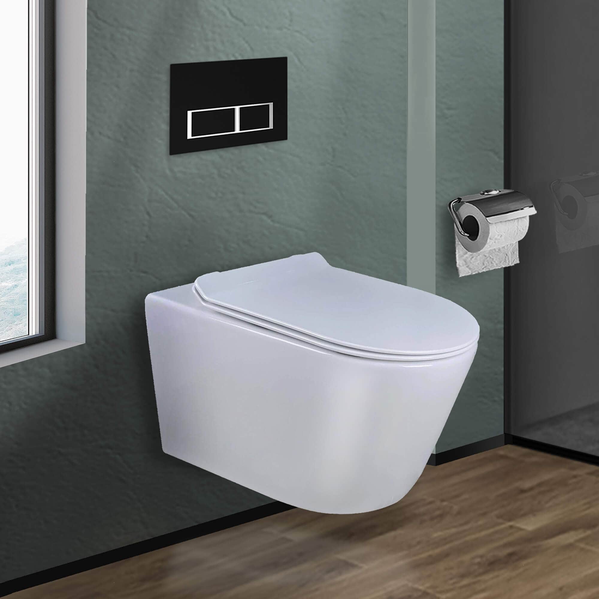 In-Wall toilet Combo Set - Toilet, Tank (2 x 4 Wall), Carrier System