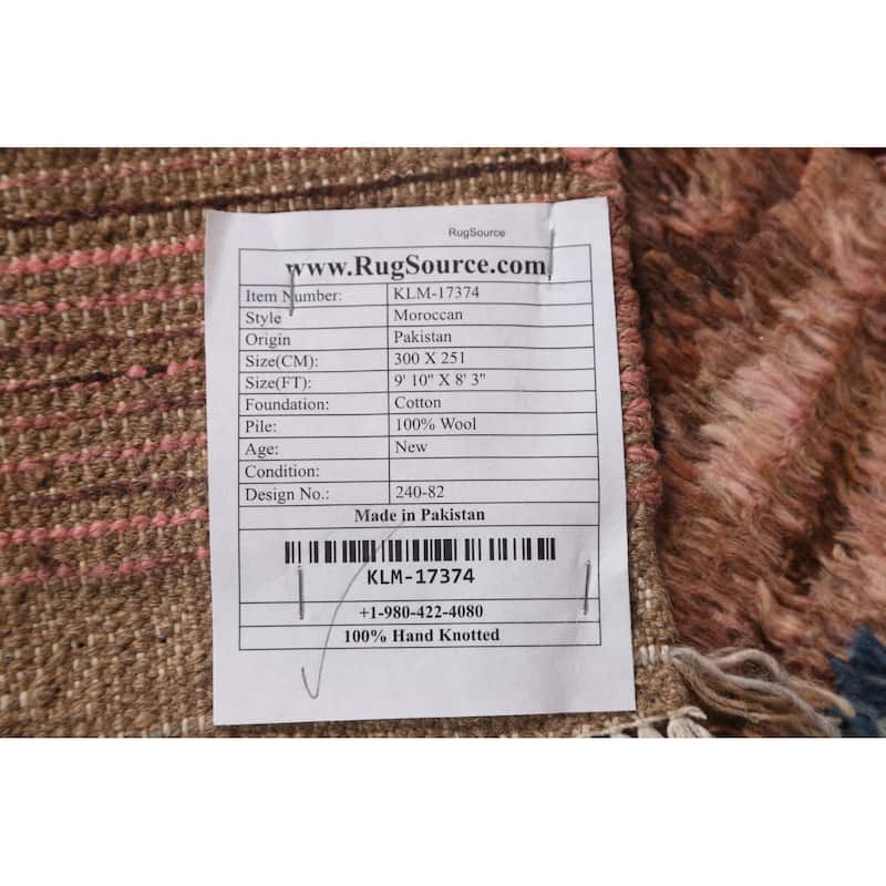 Tribal Moroccan Oriental Wool Area Rug Hand-knotted Living Room Carpet - 8'3" x 9'10"
