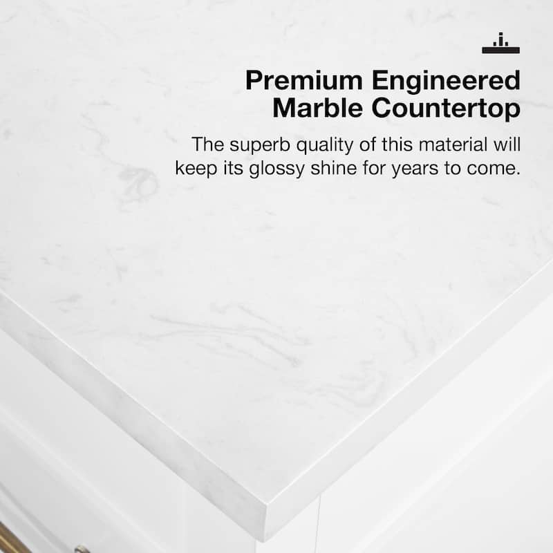 Salisbury Bathroom Vanity with White Engineered Marble Top