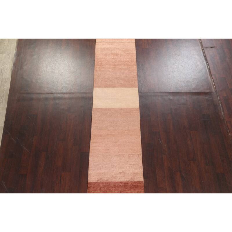 Gabbeh Kashkoli Oriental Runner Rug Hand-knotted Modern Wool Carpet - 2'7" x 12'2"