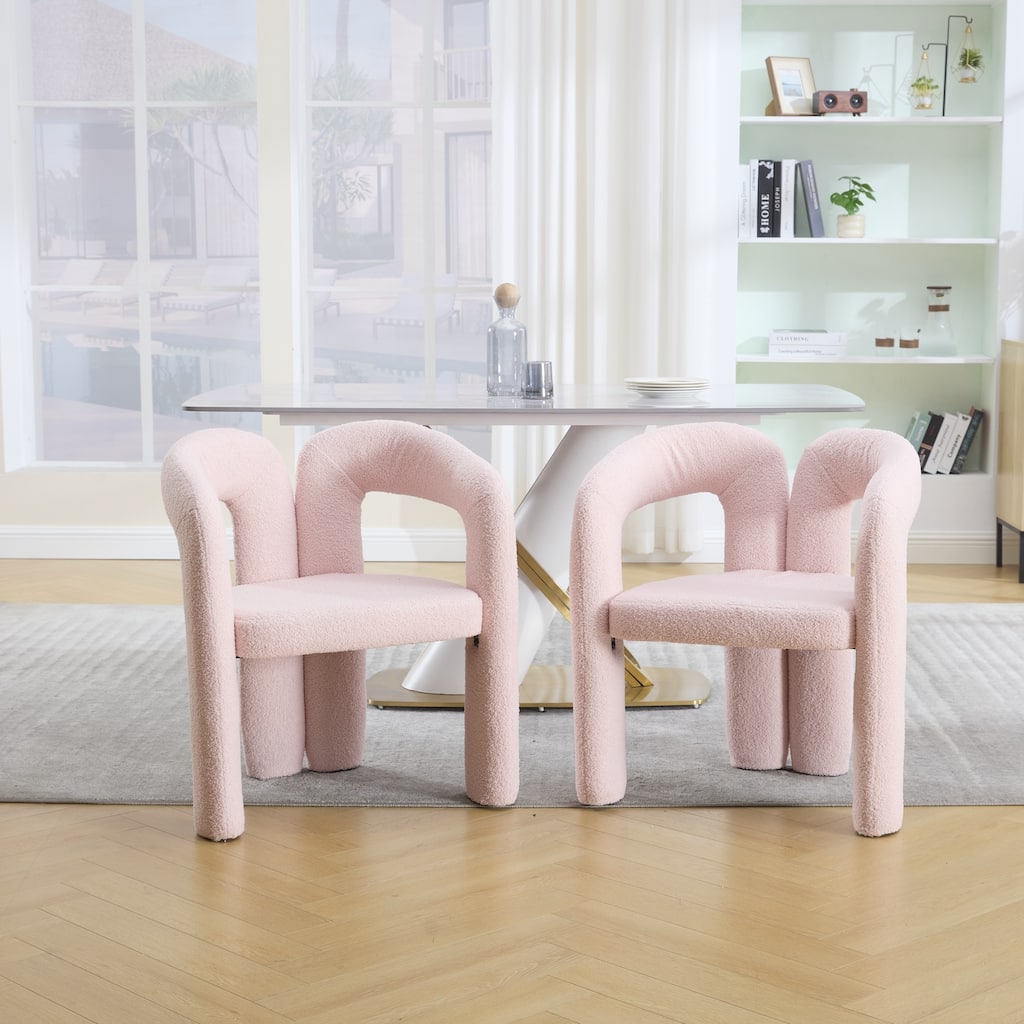 Contemporary Designed Fabric Upholstered Accent/Dining Chair /Barrel Side Chairs Kitchen Armchair set of 2