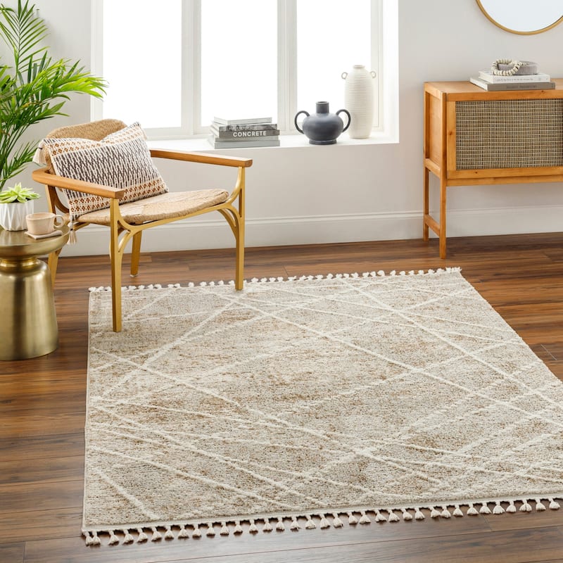 Adelyn Modern & Contemporary Area Rug - 7' 10" x 10' - Khaki