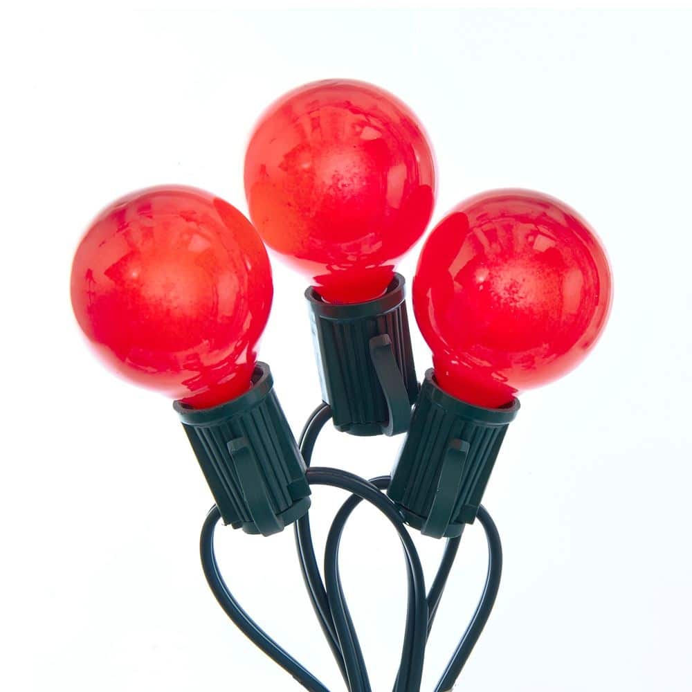 Kurt Adler 10-Light G40 Plastic Red LED Bulb Light Set