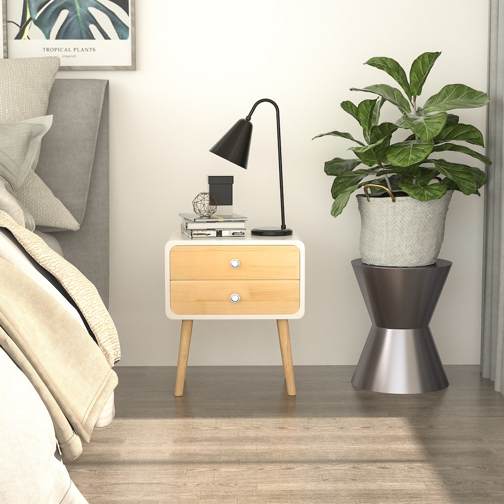 Nightstand Round Corner Cabinet Bedside Table