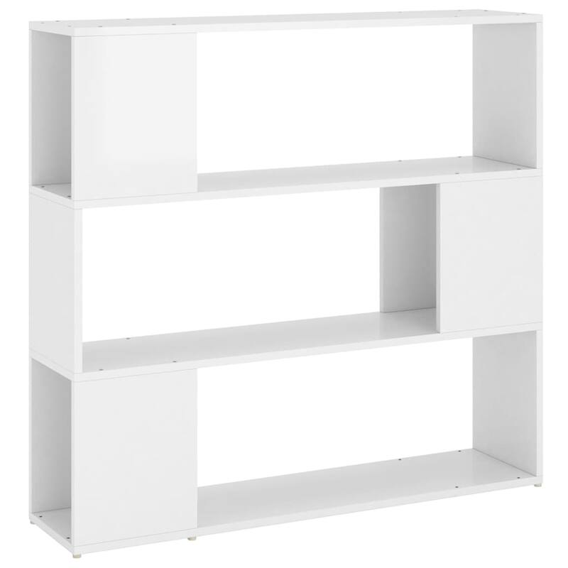 vidaXL Book Cabinet Room Divider High gloss white Engineered wood
