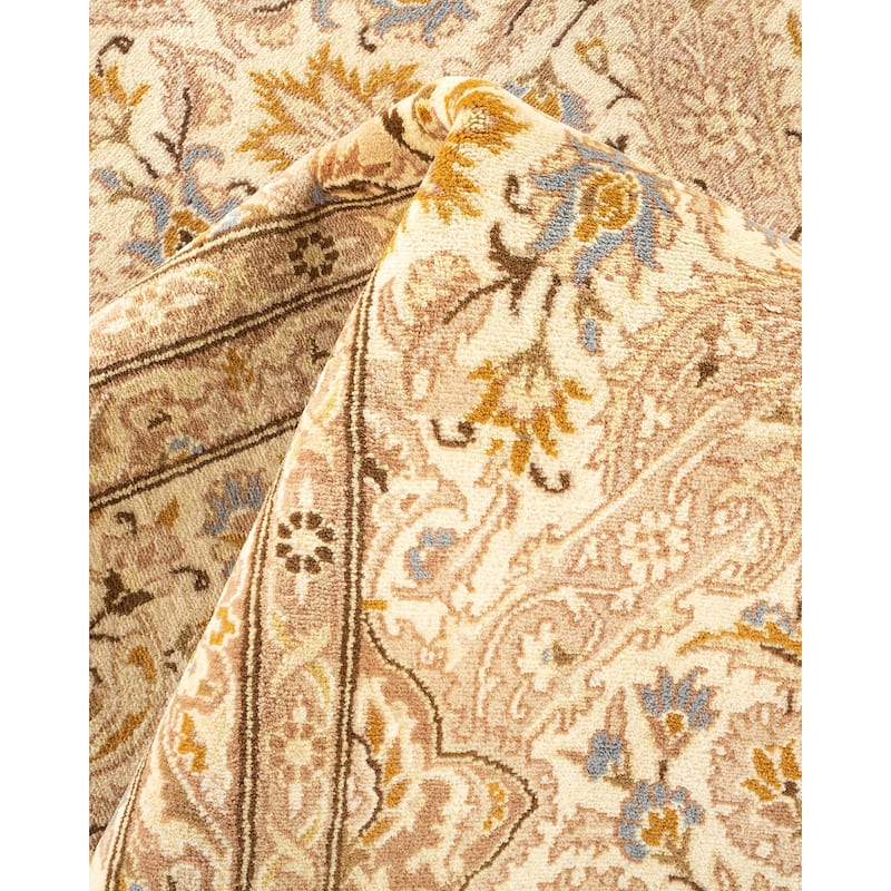 Overton Hand Knotted Wool Vintage Inspired Traditional Mogul Ivory Area Rug - 9 x 12