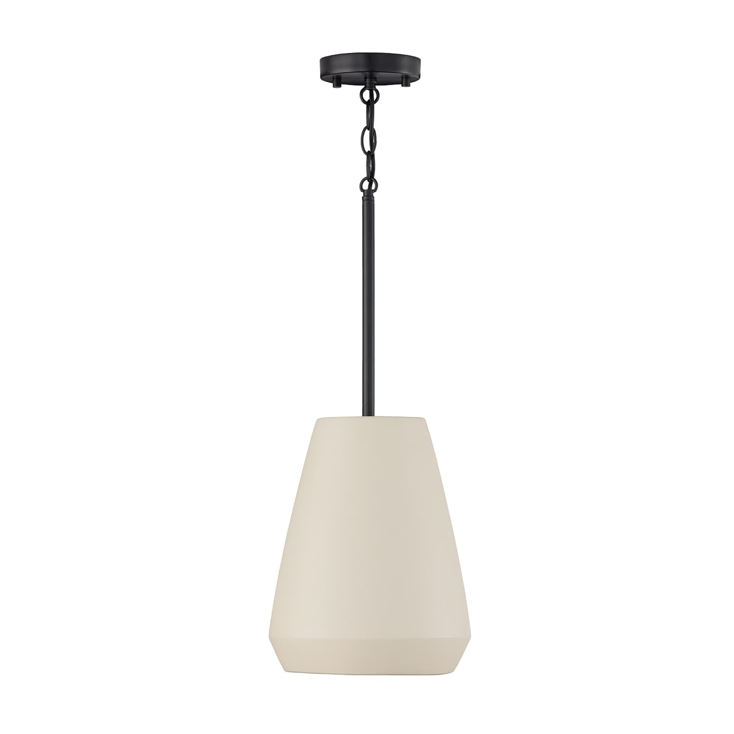 9.75" W x 13.25" H 1-Light Handcrafted Terracotta Pendant with Matte Black - 10"W x 13"H