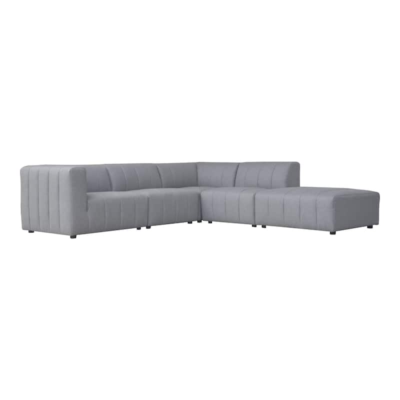 Aurelle Home Lilly Modern Channel-Stitched Modular Sectional - Large Open L-Shape Sofa