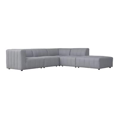 Aurelle Home Lilly Modern Channel-Stitched Modular Sectional - Large Open L-Shape Sofa