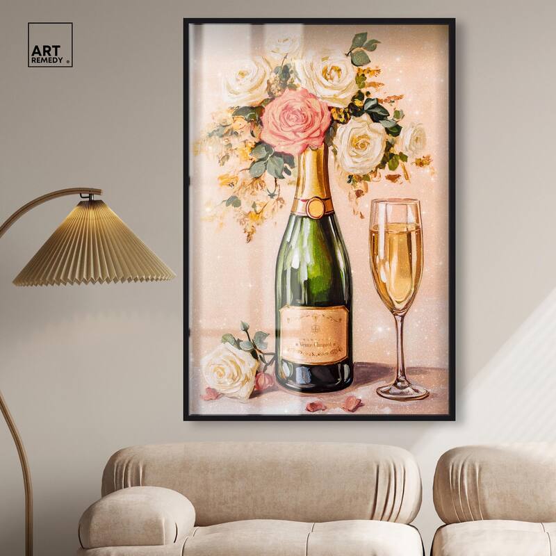 Blooming Champagne Vase Shadowbox by Art Remedy