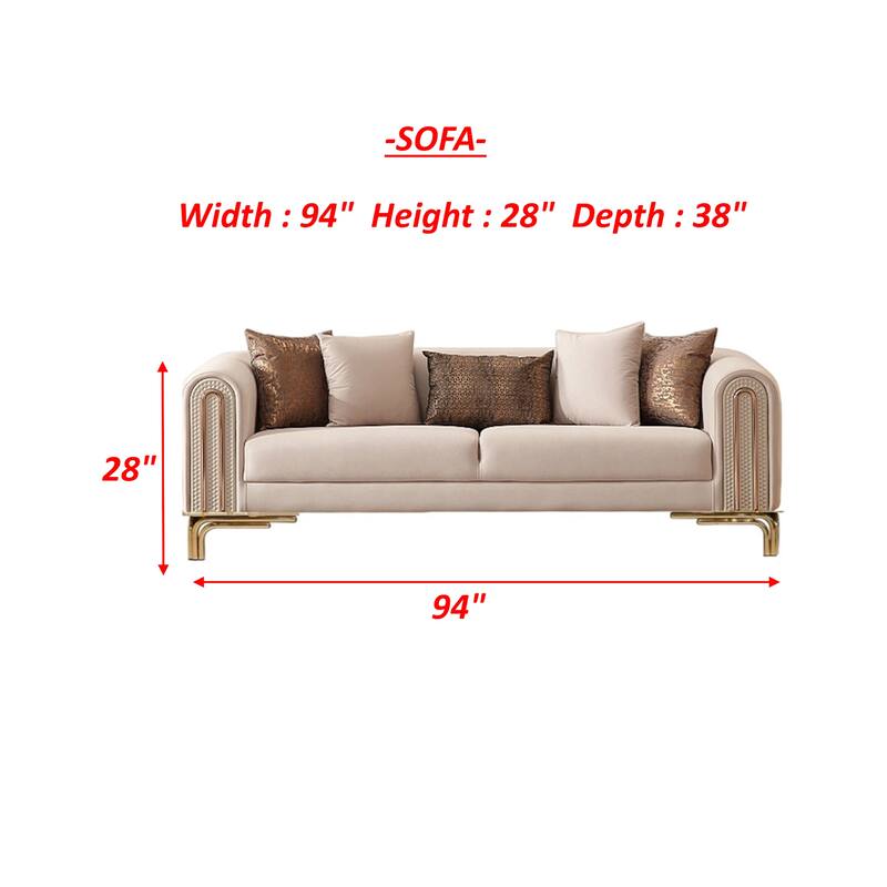 EcoGlow 4 Pieces Living Room Sets 2 Sofa 2 Chair