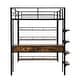 preview thumbnail 10 of 12, Contemporary Design Full Size Metal Loft bed with Desk and Shelves, 3 in 1 Design, Ample Storage Space, Black
