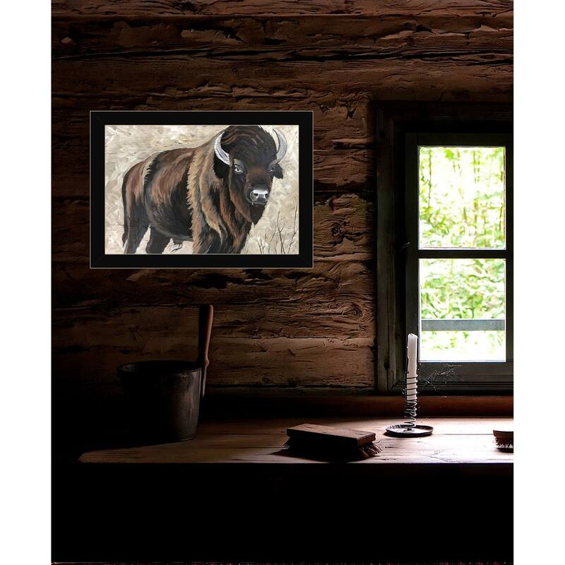 TrendyDecor4U "The Boss! Bison Only" Framed Print Wall Art