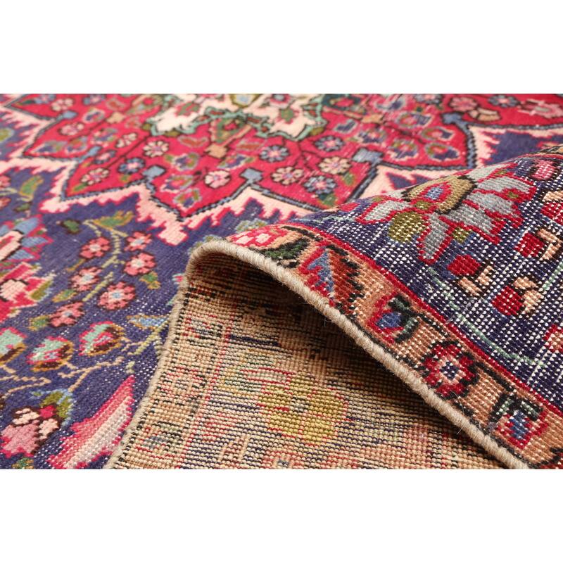 ECARPETGALLERY Hand-knotted Antalya Vintage Navy Wool Rug - 6'5 x 9'5