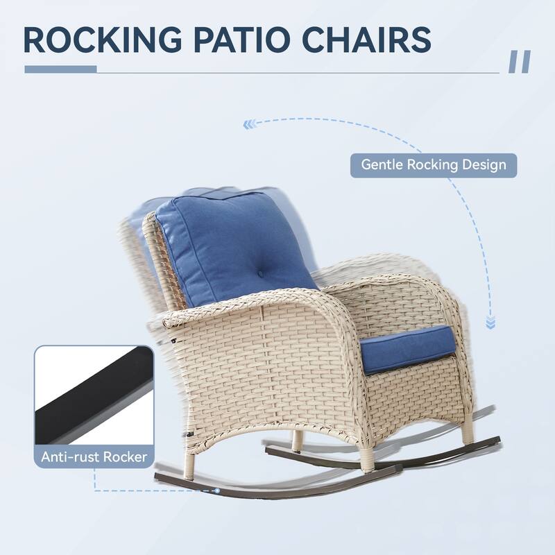 Gymojoy Outdoor Wicker Patio Furniture Loveseat and Chair Set