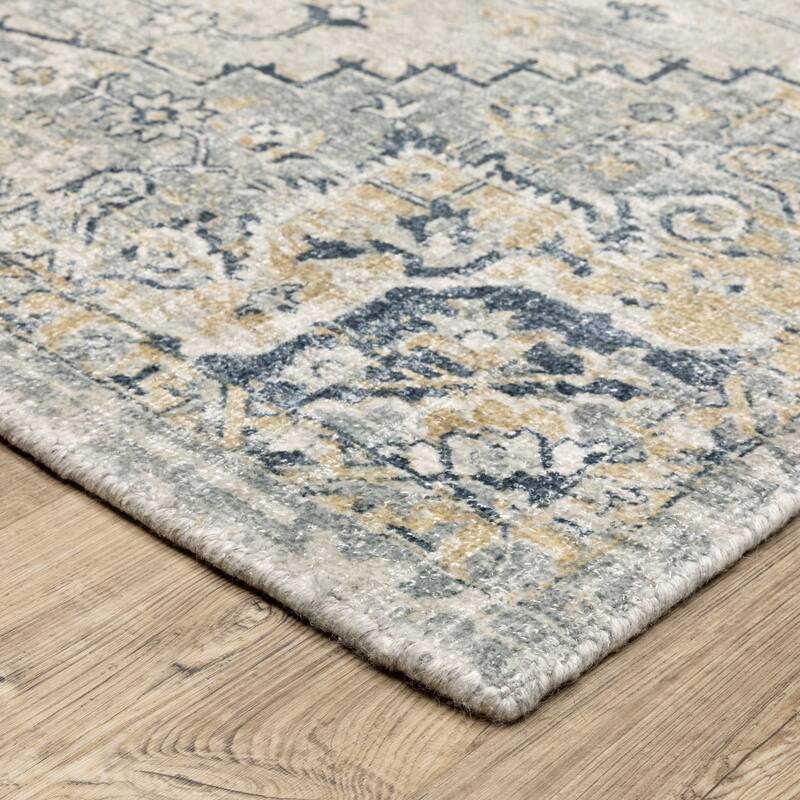 Style Haven Willett Oriental Grey/ Gold Area Rug - 8' x 10' - Rectangle