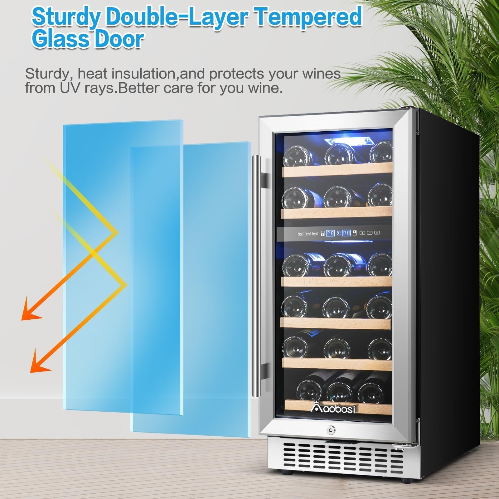 Wine aging fridge top