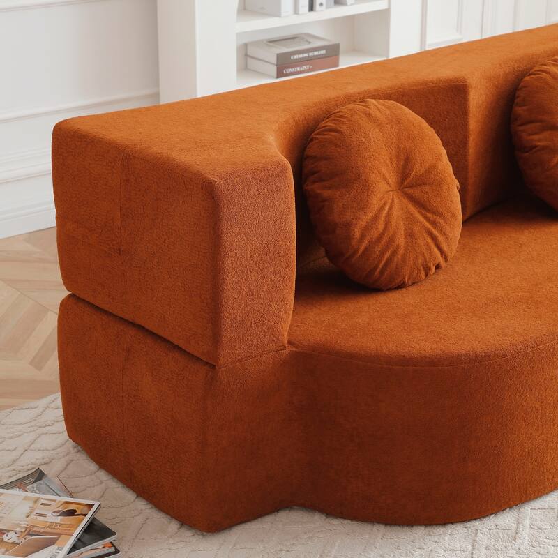 Folding Sofa Bed with Pillow, Floor & Futon Loveseat Couch