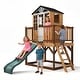 preview thumbnail 9 of 18, 9-in-1 Wooden Playhouse with Slide & Sandbox