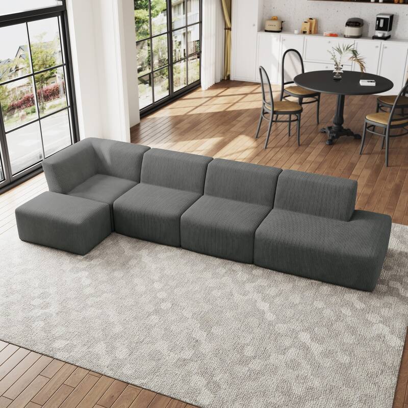 Oversized Corduroy Modular Sectional Fabric Sofa