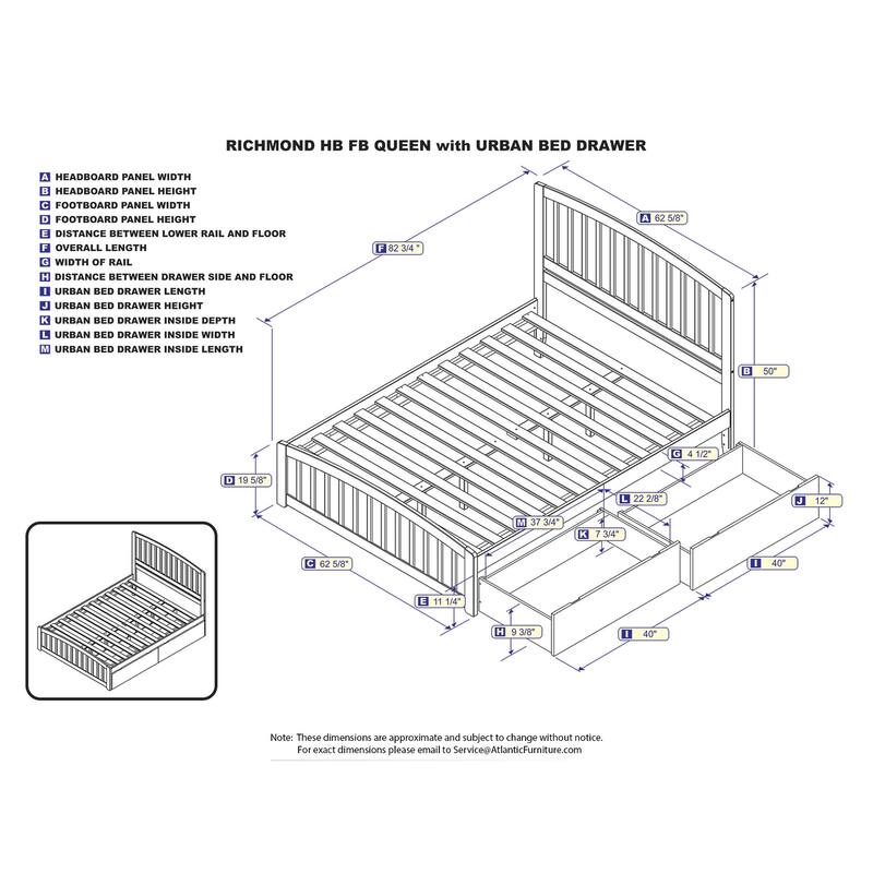Platform Bed with Storage - Modern Design, No Box Spring Needed, Stylish Footboard