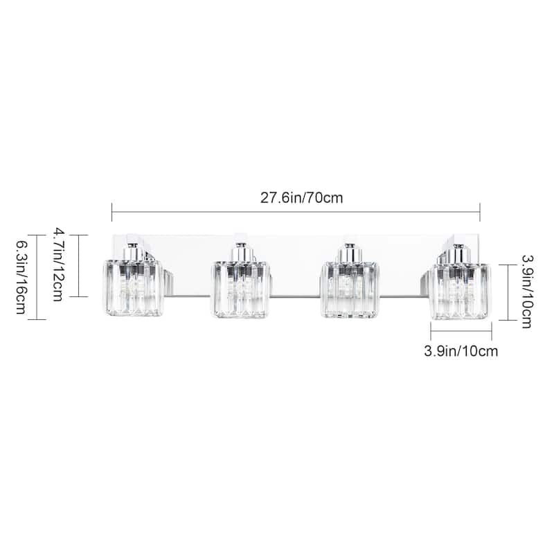 2/3/4/5 Light Bathroom Vanity Light Wall Sconce with Crystal Shade