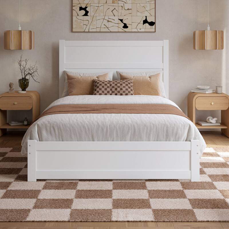 Aveline Wood Platform Bed with Matching Footboard & Trundle