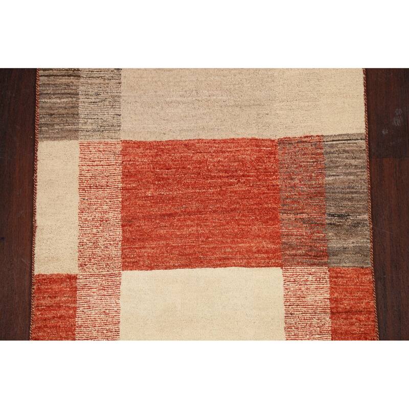 Modern Gabbeh Kashkoli Oriental Area Rug Wool Handmade Foyer Carpet - 2'7" x 3'8"