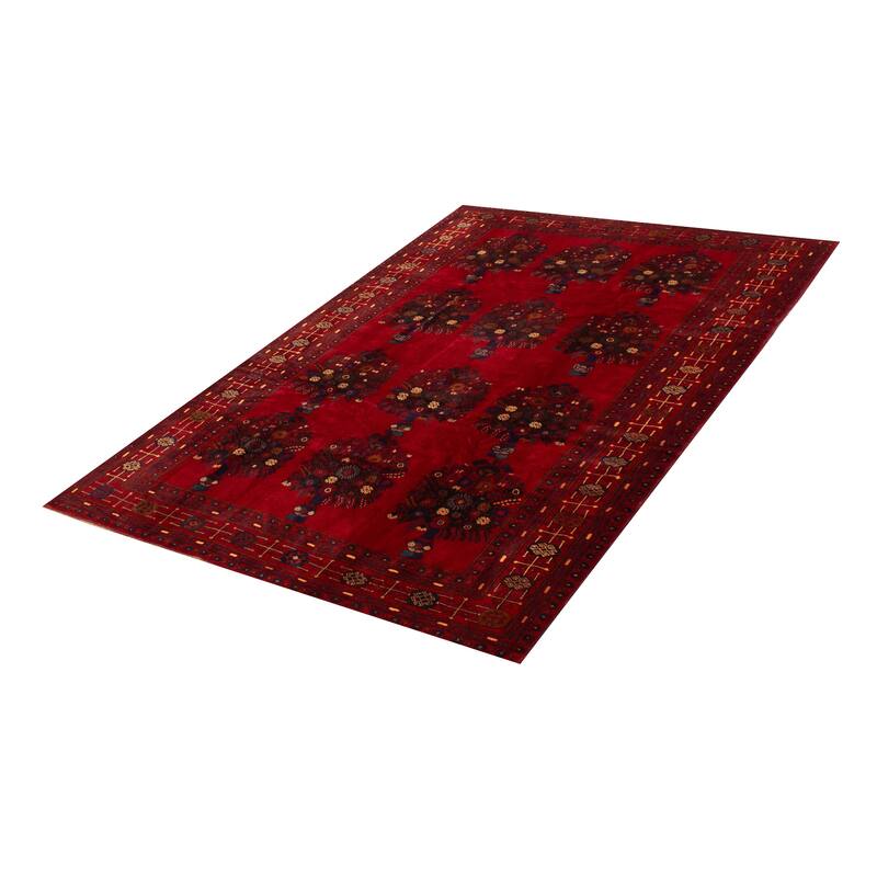 ECARPETGALLERY Hand-knotted Teimani Red Wool Rug - 6'9 x 9'7