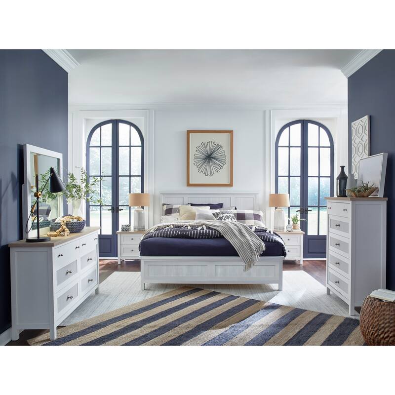 Salt Life Home Windmill Harbour White Whisp and Sand Drawer Nightstand