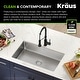 preview thumbnail 83 of 87, KRAUS Dex Stainless Steel Single Bowl Undermount Kitchen Bar Sink
