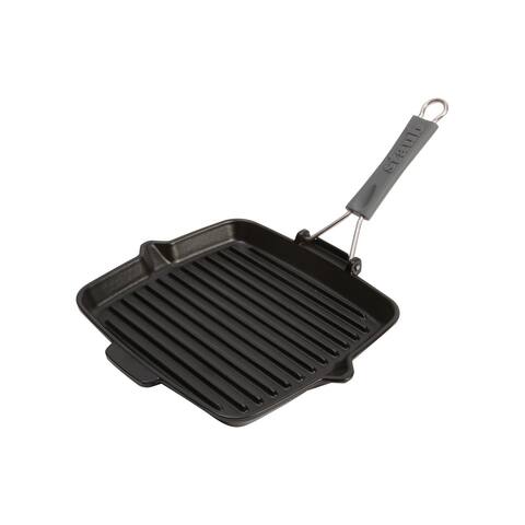 Staub Cast Iron 9.5" Square Folding Grill - Matte Black - 9.5-inch