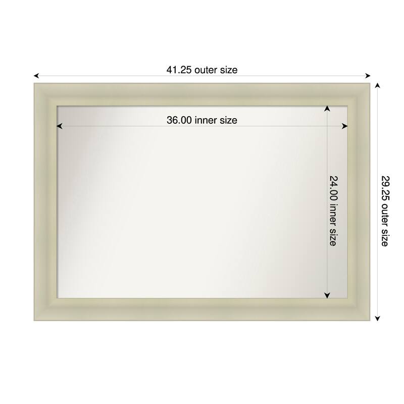 Oliver Non-Beveled Wood Framed Wall Mirror - 41 x 29 in - Oliver Warm Silver