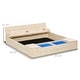 preview thumbnail 3 of 3, Kids Wooden Sandbox w/ Two Plastic Boxes Foldable Bench Seat Waterproof Cover Bottom Liner Storage Space