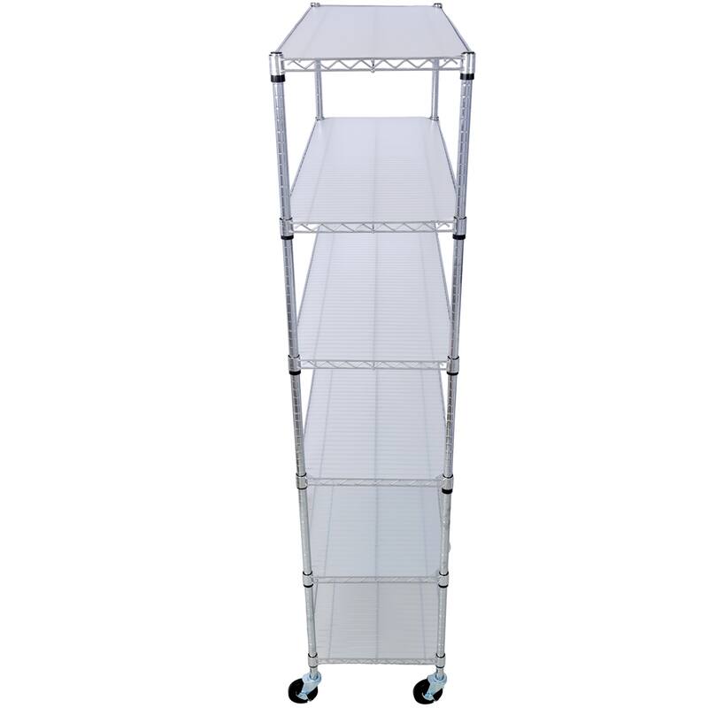 6 Tier 6000lbs Capacity Adjustable Metal Storage Rack with Wheels