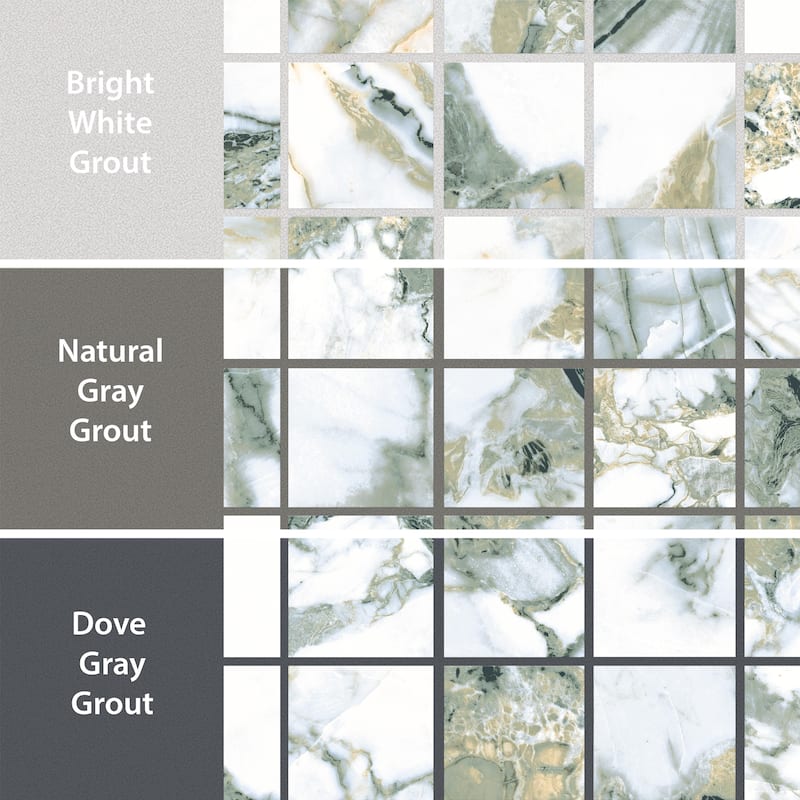 Merola Tile Touche 2" Square Jade 11-3/4" x 11-3/4" Porcelain Mosaic Floor and Wall Tile - (1 Tile)