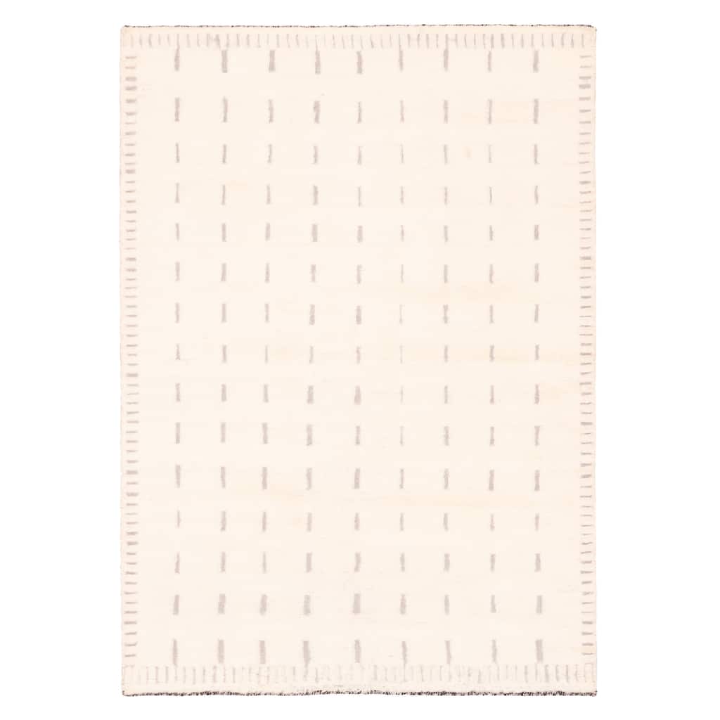 ECARPETGALLERY Hand-knotted Tangier Cream Wool Rug - 5'3 x 7'4