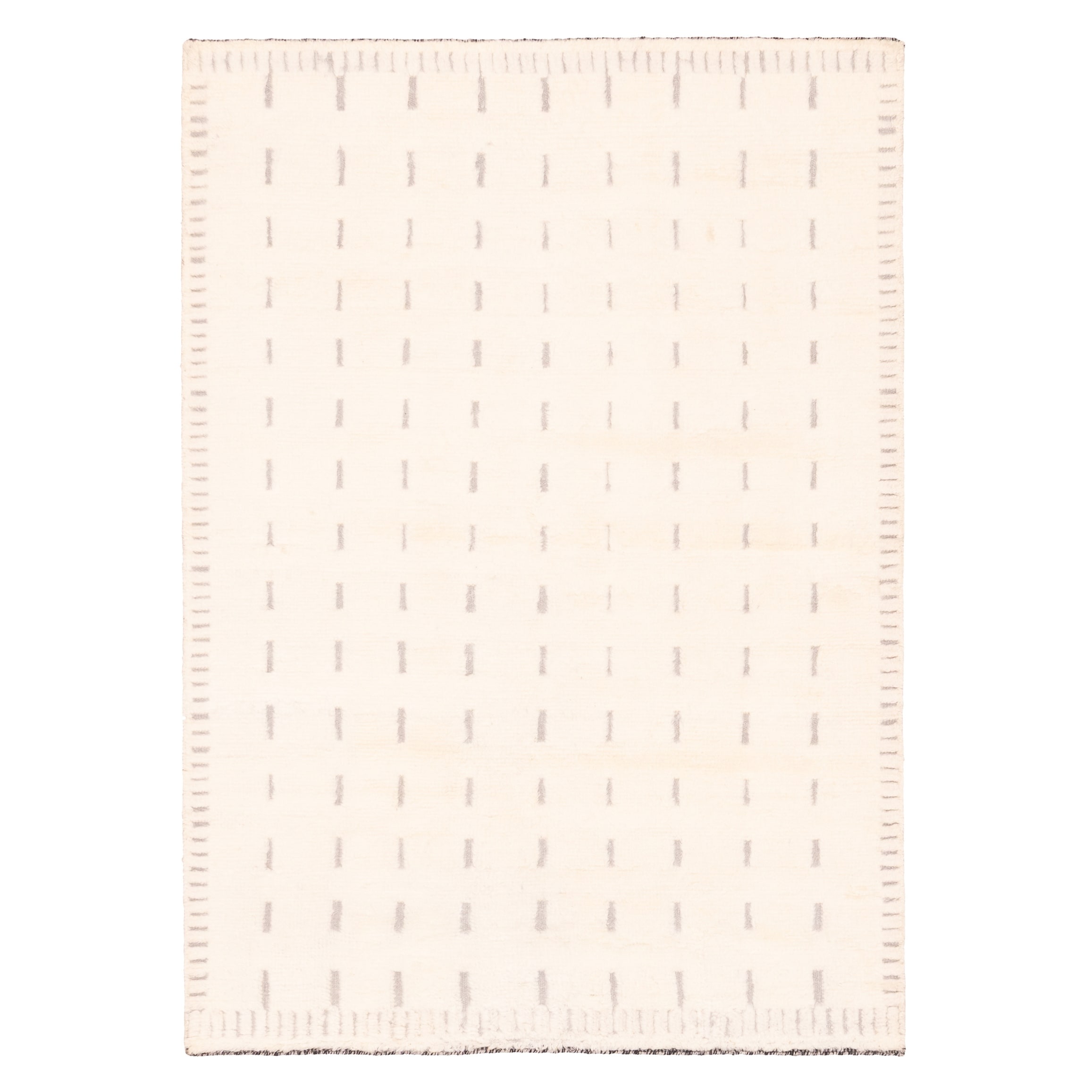 ECARPETGALLERY Hand-knotted Tangier Cream Wool Rug - 5'3 x 7'4