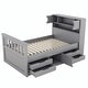 preview thumbnail 50 of 52, Captain Platform Bed Frame with Storage Bookcases, Shelves & Four Drawers
