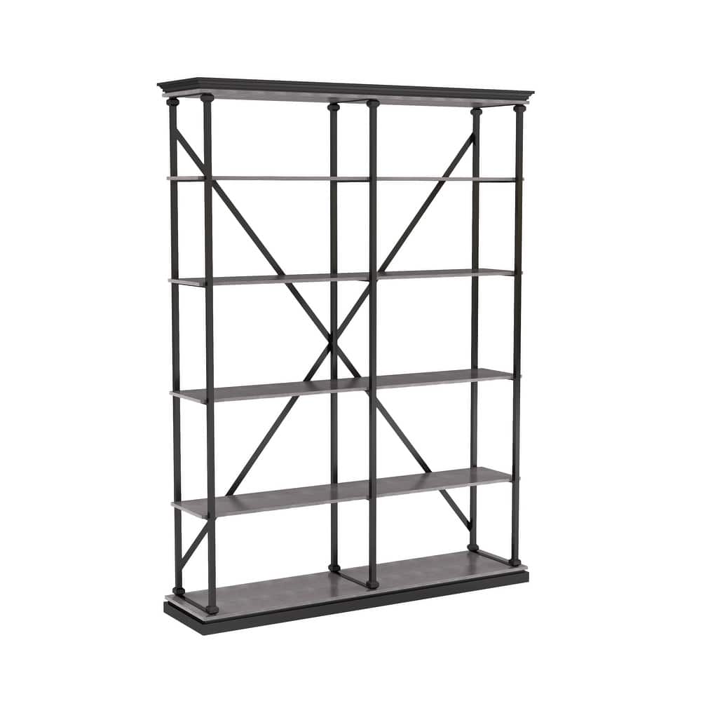 Marcin Transitional 58-inch 5-Shelf Metal Bookcase by Furniture of America