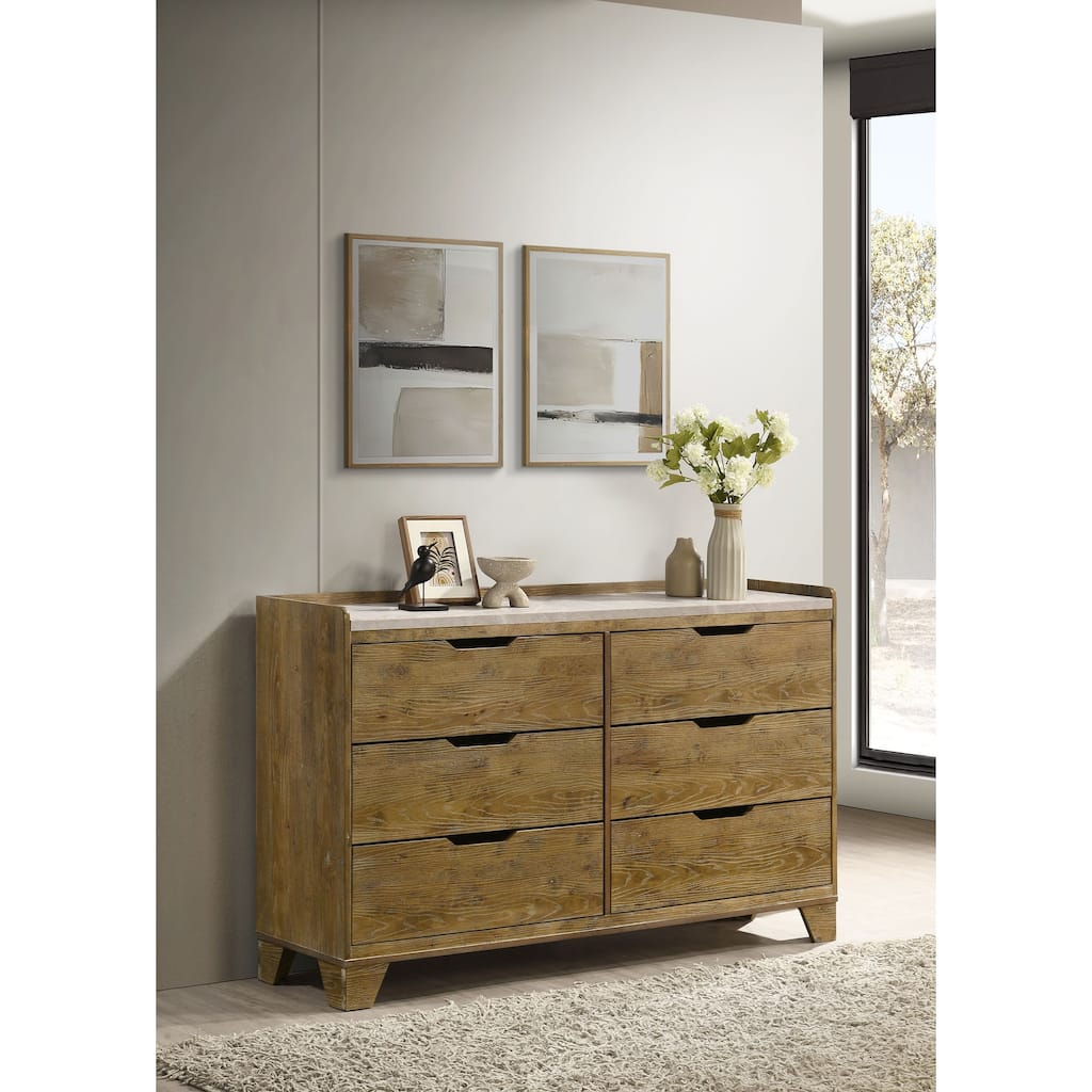 Henderson 6-drawer Bedroom Dresser Cabinet Medium Oak