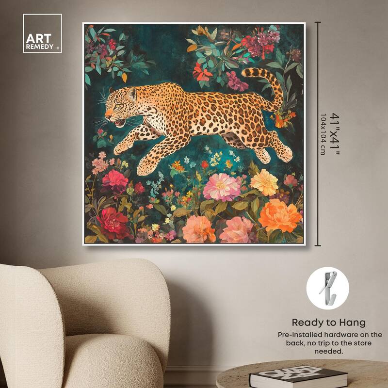 Tigers and Blooms Canvas by Art Remedy