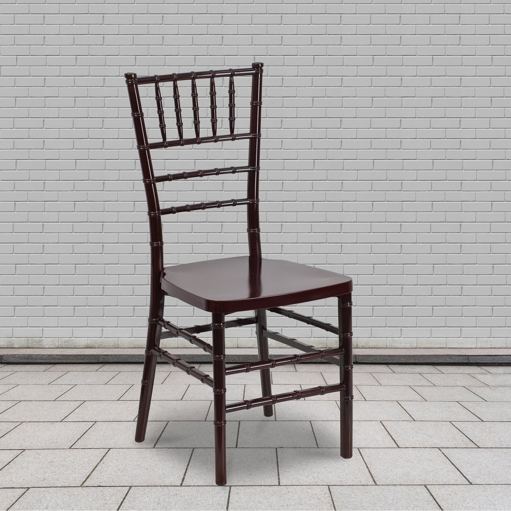 2 Pack Gold Resin Stacking Chiavari Chair - 15"W x 18.75"D x 35"H - 15"W x 18.75"D x 35"H