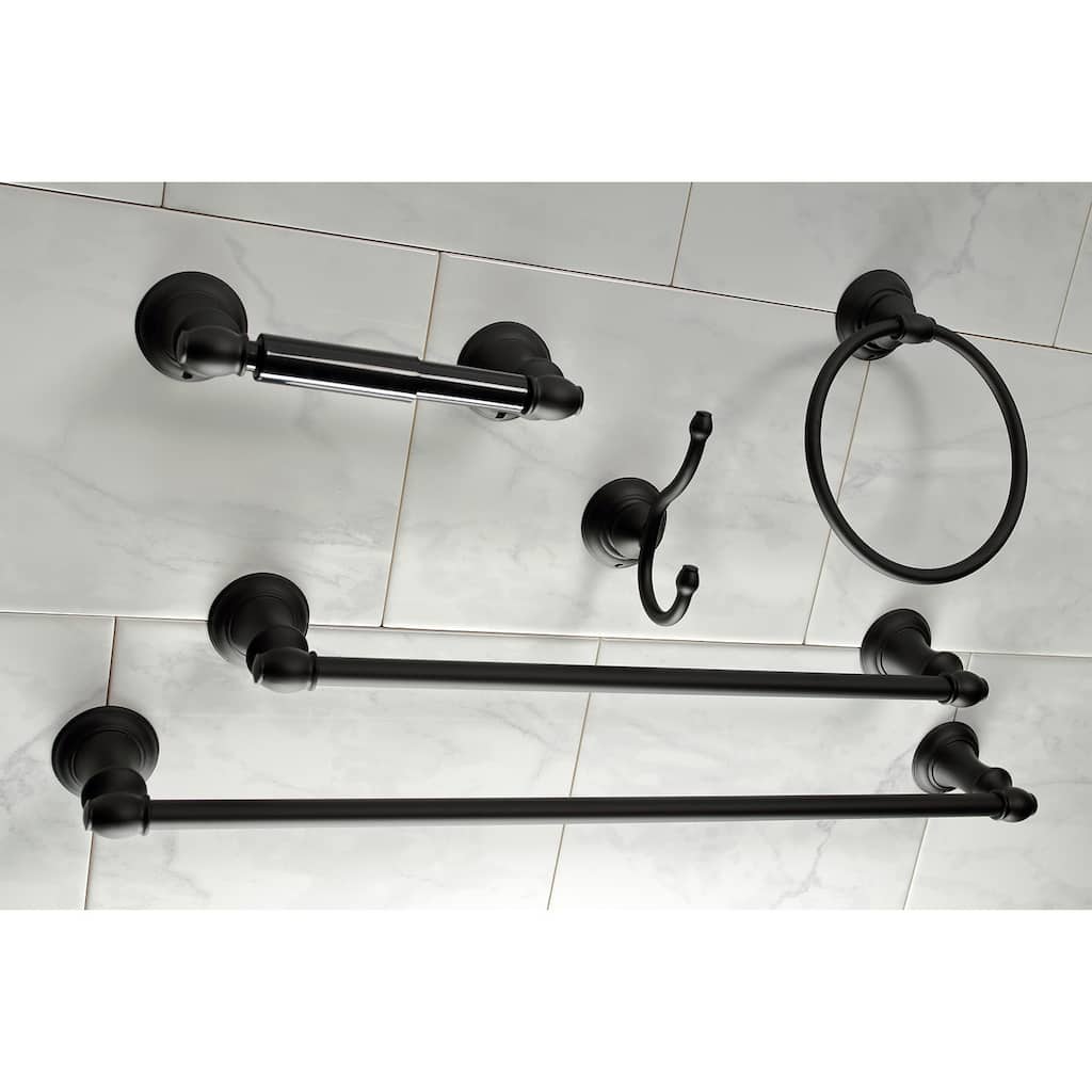 Kingston Brass Provence 5-Piece Bathroom Accessory Set in Black