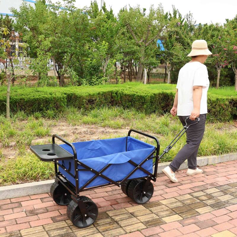 Foldable Garden Utility Cart with 360° Rotating Wheels, Supports 150 lbs