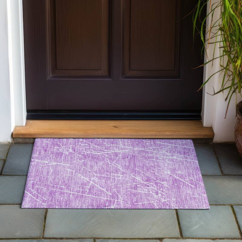 Machine Washable Indoor/ Outdoor Chantille Contemporary Crackle Rug